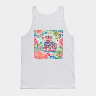 Foo Dog preppy chinoiserie watercolor painting Tank Top